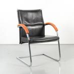 Frontseat vergaderstoel, zwart leder, sledeframe, Ophalen of Verzenden, Nieuw