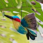 Hanger Vilt Vogel - Kolibrie Blauw/Rood/Geel - 14x9cm - Home, Ophalen of Verzenden, Nieuw