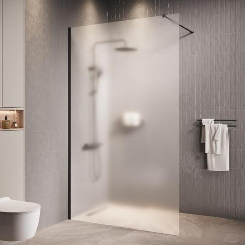 Douchewand Florida 100 x 200 cm Zwart – Inloopdouche 8 mm, Doe-het-zelf en Verbouw, Sanitair, Nieuw, Douche, Verzenden