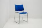 Kantinestoel - Casala Curvy - kunststof - blauw - slede, Huis en Inrichting, Stoelen, Ophalen of Verzenden, Gebruikt