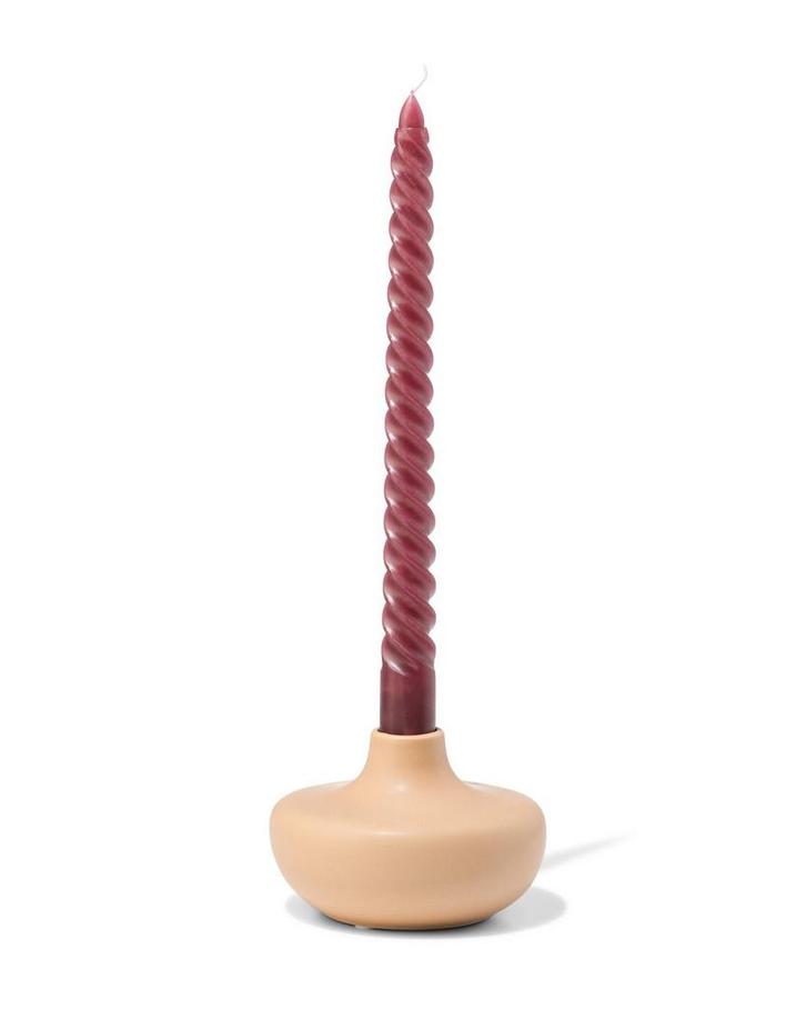 HEMA Kandelaar 10.8x7.5cm keramiek bruin, Huis en Inrichting, Woonaccessoires | Kandelaars en Kaarsen, Nieuw, Verzenden