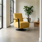 Leren draaifauteuil Mood - Toledo Giallo (geel) -, Huis en Inrichting, Fauteuils, Nieuw, Ophalen of Verzenden, 50 tot 75 cm, Industrieel, Modern