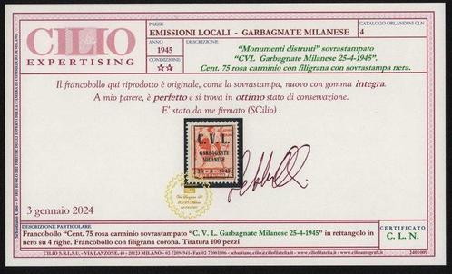 Italië 1945 - Garbagnate Milanese, tamburino 75 cent, Postzegels en Munten, Postzegels | Europa | Italië