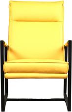 Gele leren industriële design stoels - Toledo Leer Giallo (, Nieuw, Leer, Ophalen of Verzenden, 75 tot 100 cm