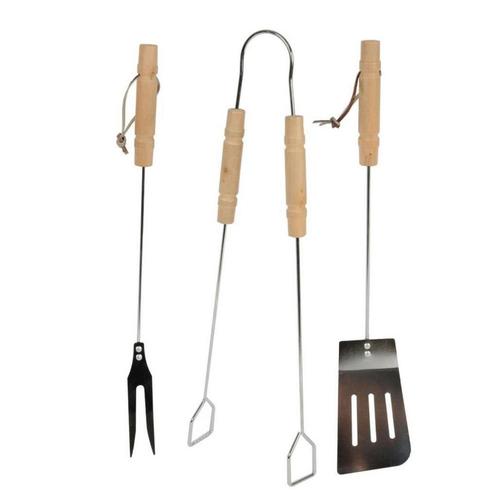 Lifetime Barbecue gereedschapset - 3-delig - RVS met hout..., Tuin en Terras, Barbecue-accessoires, Nieuw, Ophalen of Verzenden