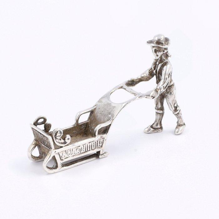 NO RESERVE - Th. van Ravenstein - Miniatuur Slede - Beeldje, Antiek en Kunst, Antiek | Goud en Zilver