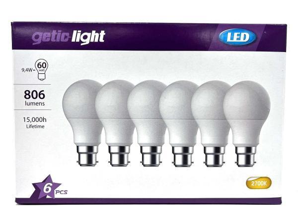 Veiling - 4x Getic-light LED Lichtbron B22 6-pack, Huis en Inrichting, Lampen | Losse lampen