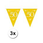 3x Gouden vlaggenlijn 50e jubileum - 50 jaar getrouwd, Ophalen of Verzenden, Nieuw