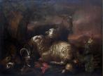 Giovanni Agostino Cassana (1658-1720) - Armenti e un gallo, Antiek en Kunst, Kunst | Schilderijen | Klassiek