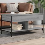 vidaXL Salontafel 100x50x50 cm bewerkt hout en metaal grijs, Verzenden, Nieuw, Metaal, 100 tot 150 cm