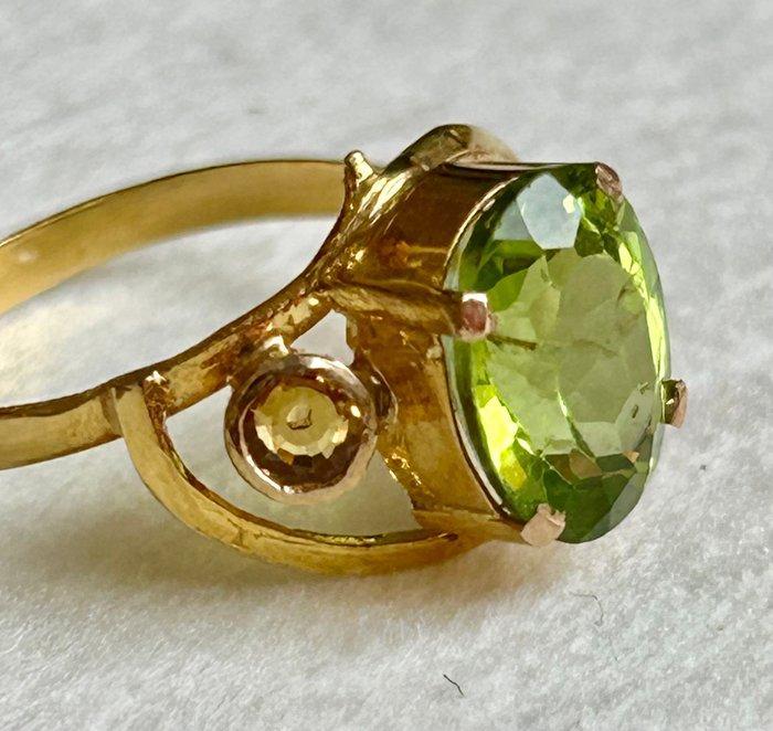 Ring - 18 karaat Geel goud Olivijn - Citrien, Sieraden, Tassen en Uiterlijk, Ringen