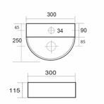 Fontein Moon Compact Half Rond 30X25 Cm, Ophalen of Verzenden, Nieuw