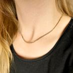 Bicolor gouden gourmet schakel ketting | 41 cm, Ophalen of Verzenden, Gebruikt, Overige kleuren, Goud
