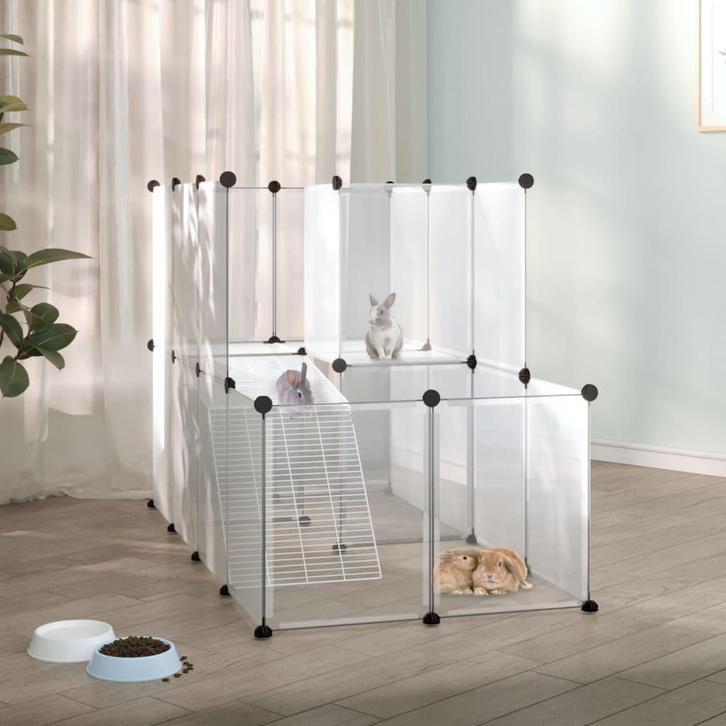 vidaXL Dierenhok klein 142x74x93 cm polypropeen en staal, Dieren en Toebehoren, Knaagdieren en Konijnen | Hokken en Kooien, Nieuw
