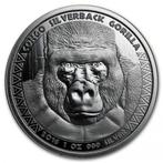 Congo / Kongo Gorilla 1 oz 2016 (75.000 oplage), Postzegels en Munten, Verzenden, Overige landen, Losse munt, Zilver