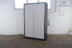 Roldeurkast | Tweedehands | Zwart / grijs | 3 legborden/ 1 u, Verzenden, Gebruikt