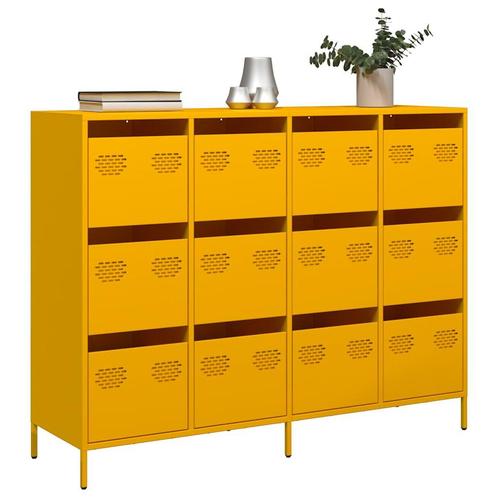 vidaXL Dressoir 135x39x103,5 cm koudgewalst staal, Huis en Inrichting, Kasten | Dressoirs, Nieuw, Metaal, Verzenden