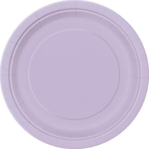 Lila Borden Rond 23cm 16st, Hobby en Vrije tijd, Feestartikelen, Nieuw, Verzenden