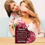 Hart van epoxy rood met bloemen thank you for listning,, Hobby en Vrije tijd, Ophalen of Verzenden, Nieuw