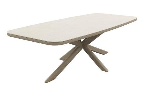 Soreno deens ovale tuintafel 240x110 cm. - Latte, Tuin en Terras, Tuintafels, Nieuw, Overige materialen, Rond, Verzenden