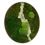 Vintlux Mosschilderij Rond 100 cm Donker Eiken - Uppsala La, Nieuw