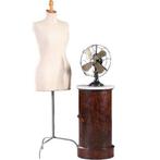 Cilindrisch nachtkastje ca1850 mahonie met marmer No841220, Antiek en Kunst, Ophalen of Verzenden