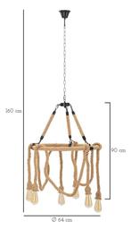 PLAFONDLAMP TOUW CIRKEL CM Ø 64x90, Huis en Inrichting, Lampen | Hanglampen, Ophalen of Verzenden, Nieuw