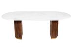 Design eettafel GATSBY 240cm bruin goud mangohout ovaal wit, Ophalen of Verzenden, Nieuw