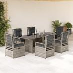 vidaXL 7-delige Tuinset met kussens poly rattan grijs, Tuin en Terras, Tuinsets en Loungesets, 6 zitplaatsen, Nieuw, Tuinset, Verzenden