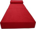 Luxe logeermatras met hoofdkussen- rood - camping matras - z