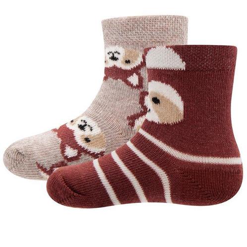 Babysokjes met Wasbeertjes Bruin/Beige - Dubbelpak - Ewers-1, Kinderen en Baby's, Babykleding | Schoentjes en Sokjes, Meisje, Nieuw