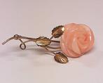 Broche - 18 karaat Geel goud Koraal - Vintage jaren 50, Sieraden, Tassen en Uiterlijk, Antieke sieraden
