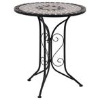 vidaXL Bistrotafel mozaïek 60 cm keramiek grijs, Verzenden, Nieuw