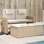vidaXL Tuinbankje verstelbaar met kussens poly rattan beige, Tuin en Terras, Verzenden, Nieuw, Rotan