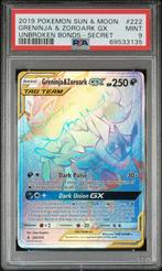Greninja & Zoroark GX (UNB 222) PSA 9, Ophalen of Verzenden, Nieuw