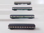 Minitrix N - Modeltrein (4) - 4 x personen- en bagagewagons, Hobby en Vrije tijd, Nieuw