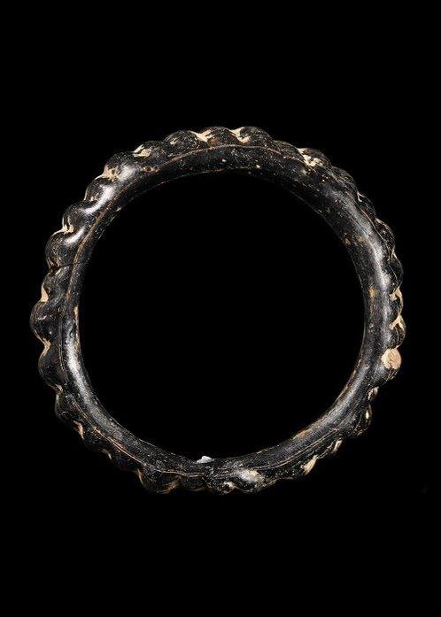 Oud-Romeins Zwart Glas Geribde armband (Zonder Minimumprijs), Antiek en Kunst, Antiek | Overige Antiek