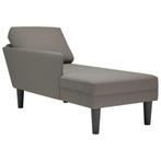 vidaXL Chaise longue met kussen corduroy stof lichtgrijs, Verzenden, Nieuw