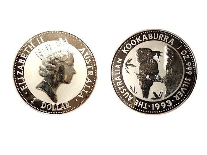 Australië. 1 Dollar 1993 Kookaburra, 1 Oz .999 (Zonder, Postzegels en Munten, Munten | Europa | Niet-Euromunten
