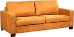 Cognac leren bank |  cognac leer | NIEUW, Ophalen of Verzenden, Modern, 200 tot 250 cm, Driepersoons