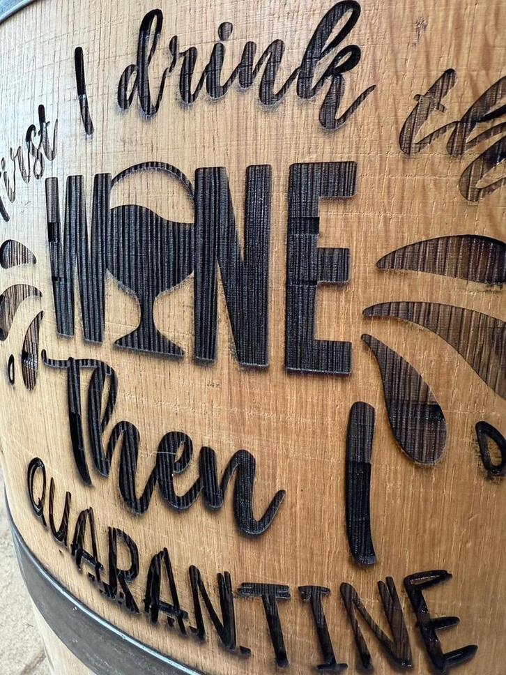 Wijnvat 225 L met eigen logo of tekst - graveren - ingebrand, Tuin en Terras, Overige Tuin en Terras, Nieuw, Ophalen of Verzenden