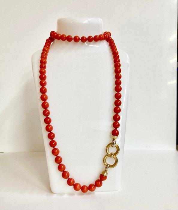 Halsketting - 18 karaat Geel goud Koraal, Sieraden, Tassen en Uiterlijk, Kettingen