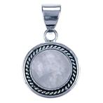 Zilveren Maansteen rond met gladde rand ketting hanger, Sieraden, Tassen en Uiterlijk, Kettinghangers, Verzenden, Nieuw