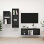vidaXL 3-delige Tv-meubelset bewerkt hout hoogglans grijs, Huis en Inrichting, Kasten | Televisiemeubels, Minder dan 50 cm, Verzenden