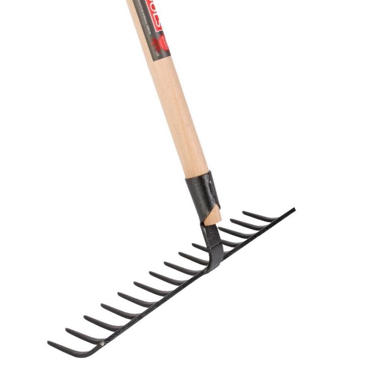 Talen Tools Tuinhark – 14 gesmede tanden – 160 cm essenh, Tuin en Terras, Hand-tuingereedschap, Hark, Nieuw, Ophalen of Verzenden