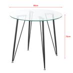 [en.casa] Glazen tafel Huittinen rond 72x80 cm zwart en tran, Huis en Inrichting, Tafels | Eettafels, Verzenden, Nieuw