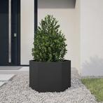 vidaXL Plantenbak zeshoek 69x60x45 cm staal zwart, Verzenden, Nieuw, Metaal
