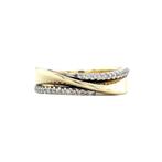 Gouden slagring met diamant 14 krt, Sieraden, Tassen en Uiterlijk, Ringen, Verzenden, Zo goed als nieuw, Wit, Goud