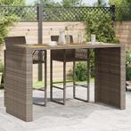 vidaXL Tuinbartafel acaciahouten blad 185x80x110 cm poly, Verzenden, Nieuw