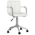 vidaXL Eetkamerstoel draaibaar kunstleer wit, Huis en Inrichting, Stoelen, Verzenden, Nieuw, Wit